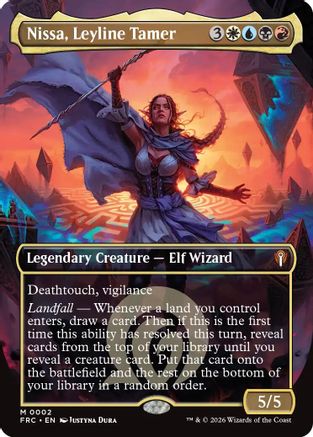Nissa, Leyline Tamer (Borderless) (002) [Commander: Reality Fracture] Foil
