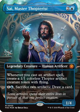 Sai, Master Thopterist (Borderless) (FDC-005) [Commander: Foundations] Foil