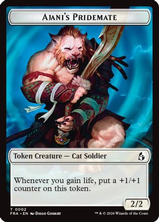Ajani's Pridemate // Ajani Resolute Double-Sided Token (FRA-2 // 16) [Reality Fracture]