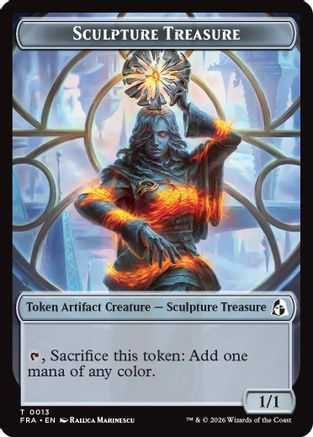 Sculpture Treasure // Beast Double-Sided Token (FRA-13 // 8) [Reality Fracture] Foil