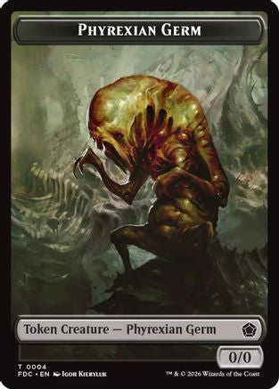 Phyrexian Germ // Phyrexian Beast Double-Sided Token (FDC-4 // 11) [Commander: Foundations]