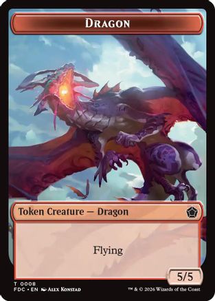 Dragon (0008) // Dragon (0009) Double-Sided Token (FDC-8 // 9) [Commander: Foundations]