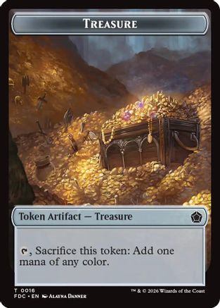 Treasure // The Monarch Double-Sided Token (FDC-16 // 17) [Commander: Foundations]