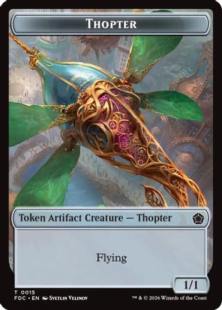 Thopter // Phyrexian Germ Double-Sided Token (FDC-15 // 4) [Commander: Foundations]