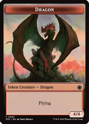 Dragon (0007) // Treasure Double-Sided Token (FDC-7 // 16) [Commander: Foundations]