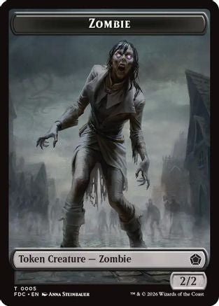 Zombie // The Monarch Double-Sided Token (FDC-5 // 17) [Commander: Foundations]