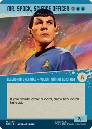 Mr. Spock, Science Officer (Borderless) (Surge Foil) (TRK-535) [Star Trek] Foil
