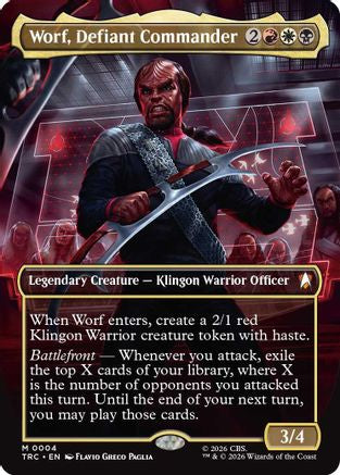 Worf, Defiant Commander (Borderless) (TRC-004) [Commander: Star Trek]
