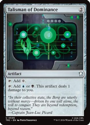 Talisman of Dominance (Surge Foil) (TRC-505) [Commander: Star Trek] Foil