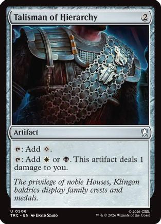 Talisman of Hierarchy (Surge Foil) (TRC-506) [Commander: Star Trek] Foil