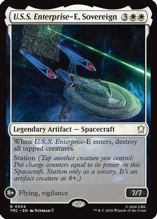 U.S.S. Enterprise-E, Sovereign (Surge Foil) (TRC-034) [Commander: Star Trek] Foil