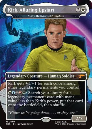 Kirk, Alluring Upstart - Sisay, Weatherlight Captain (Borderless) (SDS-004) [Star Trek: Stardates]