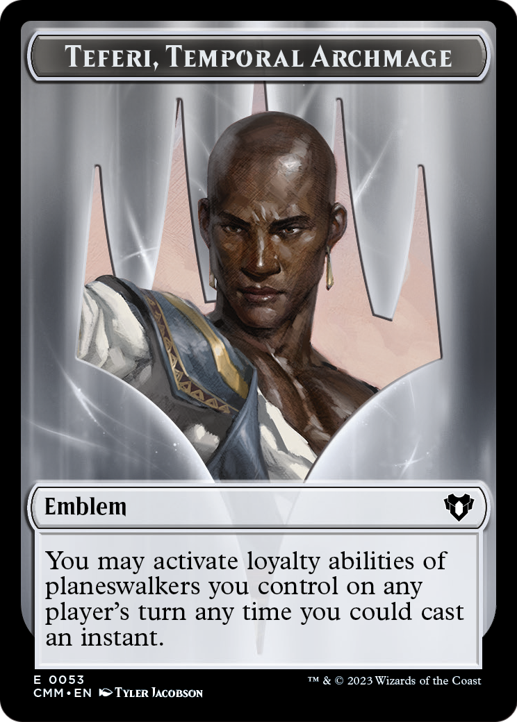 Teferi, Temporal Archmage Emblem (TCMM-053) [Commander Masters Tokens] Foil