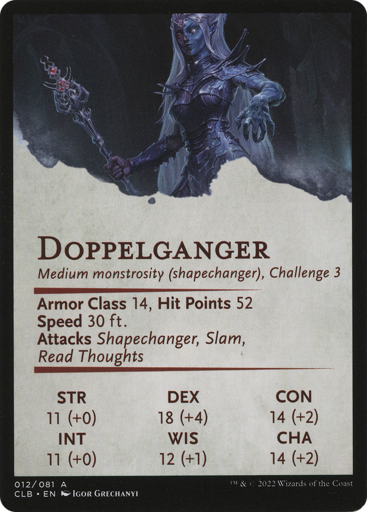 Mocking Doppelganger // Mocking Doppelganger (ACLB-012) (Borderless) [Battle for Baldur's Gate Art Series]