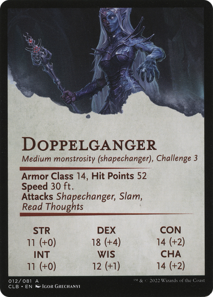 Mocking Doppelganger // Mocking Doppelganger (ACLB-012) (Borderless) [Battle for Baldur's Gate Art Series] Foil
