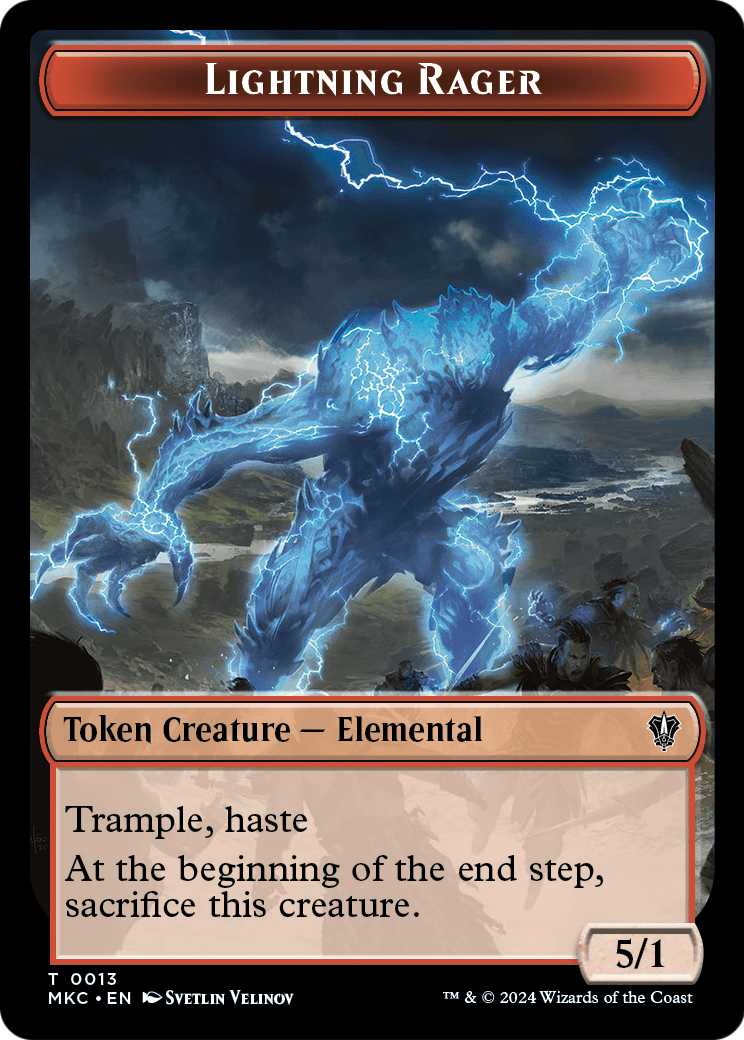 Lightning Rager (TMKC-013) [Murders at Karlov Manor Commander Tokens]