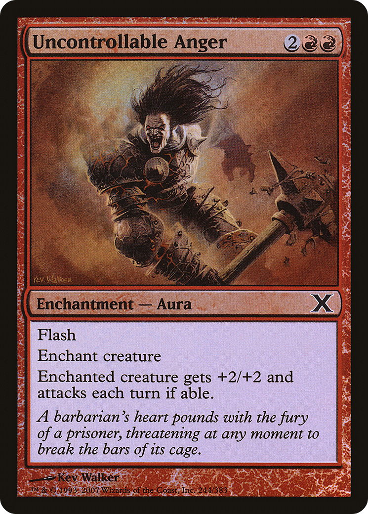 Uncontrollable Anger (10E-244★) [Tenth Edition] Foil