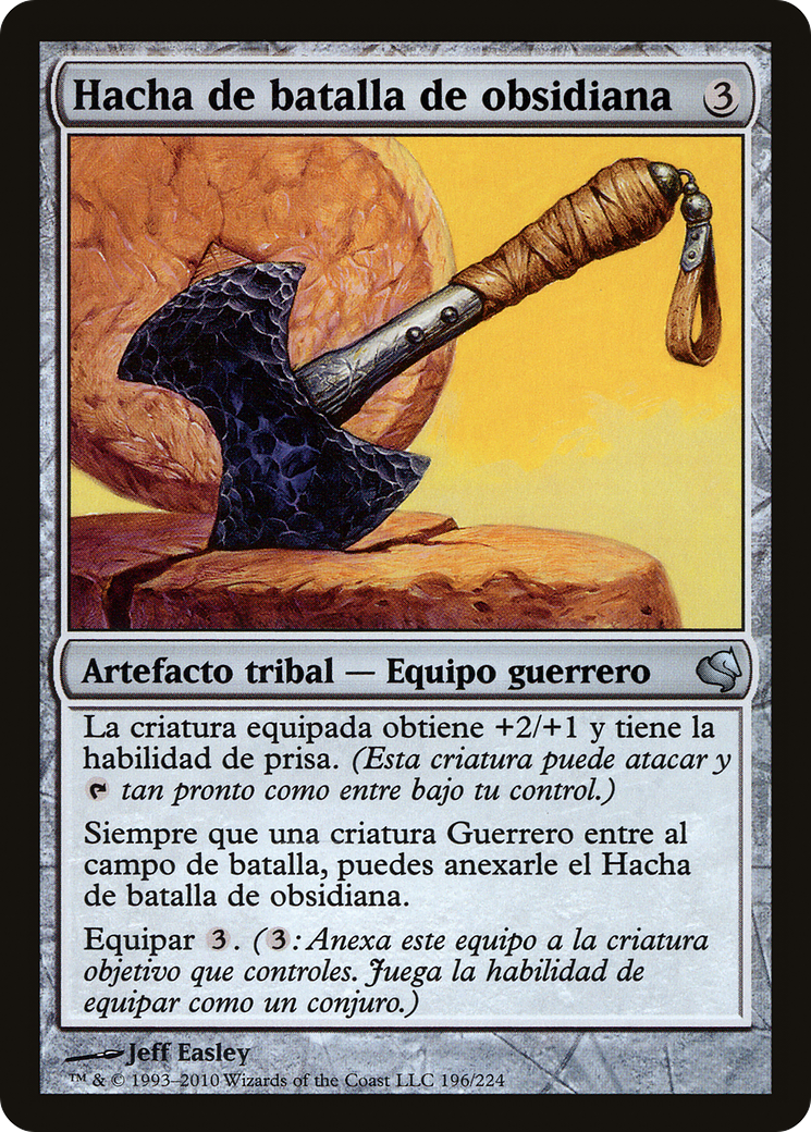 Obsidian Battle-Axe (Spanish) - "Hacha de batalla de obsidiana" (PS11-196) [Salvat 2011]