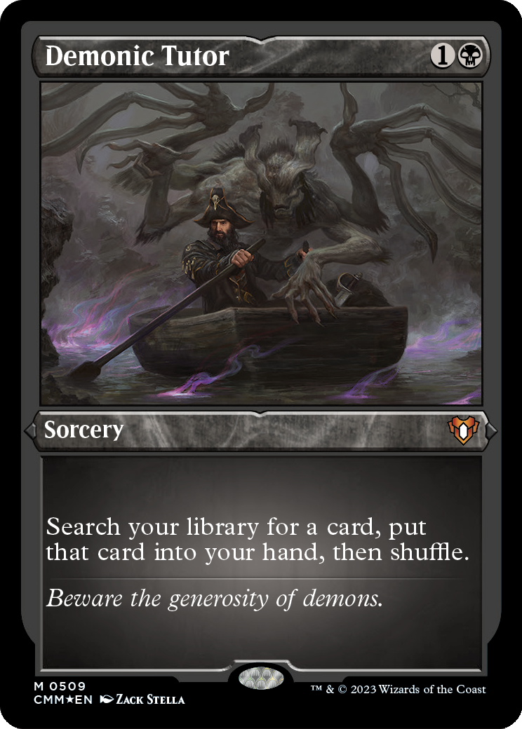 Demonic Tutor (Foil Etched) (CMM-509) [Commander Masters] Foil