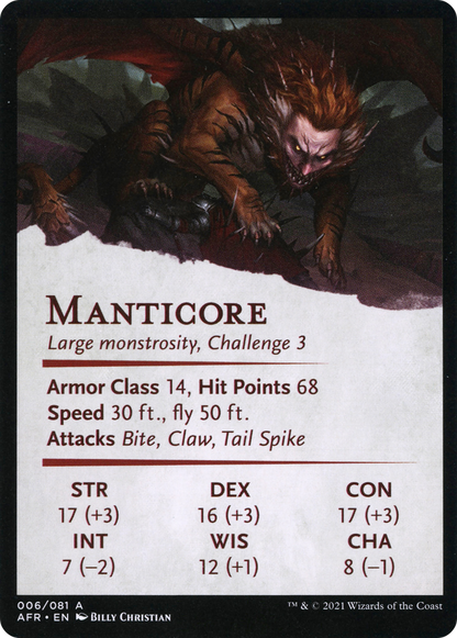 Manticore // Manticore (AAFR-006) (Borderless) [Adventures in the Forgotten Realms Art Series]