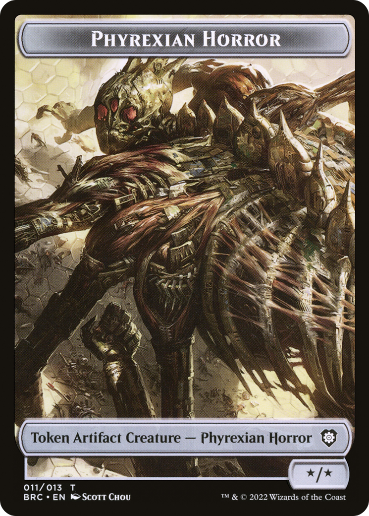 Phyrexian Horror (TBRC-011) [The Brothers' War Commander Tokens] Foil