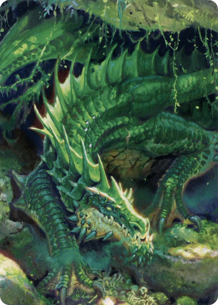 Lurking Green Dragon // Lurking Green Dragon (ACLB-001) (Borderless) [Battle for Baldur's Gate Art Series]