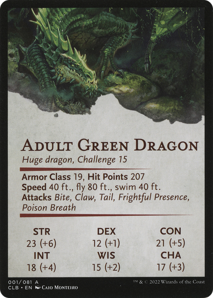 Lurking Green Dragon // Lurking Green Dragon (ACLB-001) (Borderless) [Battle for Baldur's Gate Art Series] Foil