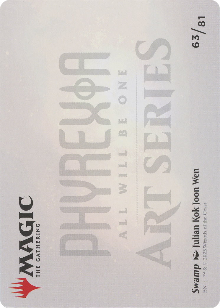 Swamp // Swamp (AONE-063) (Borderless) [Phyrexia: All Will Be One Art Series] Foil