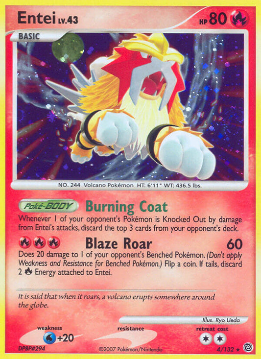 Entei (4/132) (Holographique grêlée) [Diamant & Perle : Merveilles Secrètes]