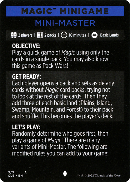 Mini-Master // Mini-Master (cont'd) (MCLB-003) [Commander Legends: Battle for Baldur's Gate Minigames]