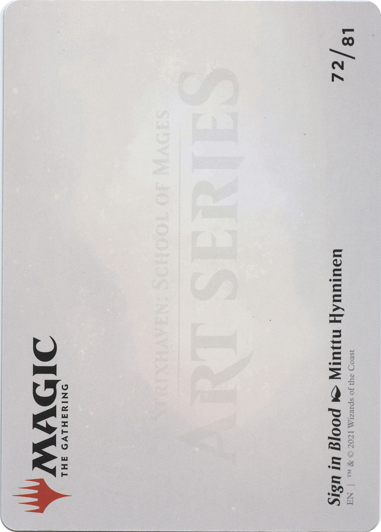 Sign in Blood // Sign in Blood (ASTX-072) (Borderless) [Strixhaven Art Series] Foil