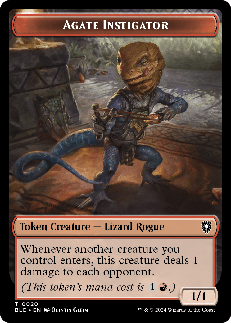 Agate Instigator (TBLC-020) [Bloomburrow Commander Tokens]