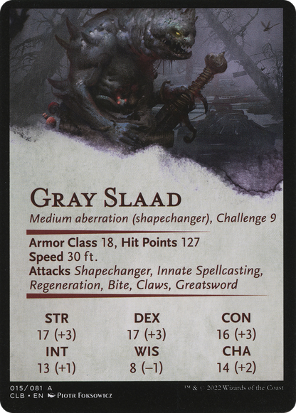 Gray Slaad // Gray Slaad (ACLB-015) (Borderless) [Battle for Baldur's Gate Art Series]