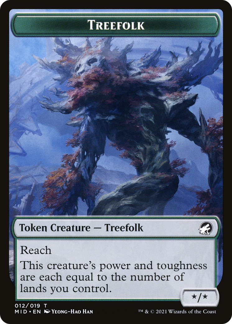Treefolk (TMID-012) [Innistrad: Midnight Hunt Tokens] Foil