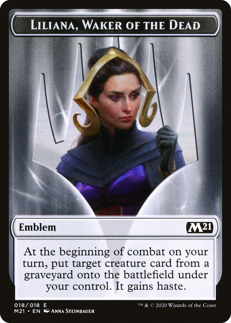 Liliana, Waker of the Dead Emblem (TM21-018) [Core Set 2021 Tokens] Foil