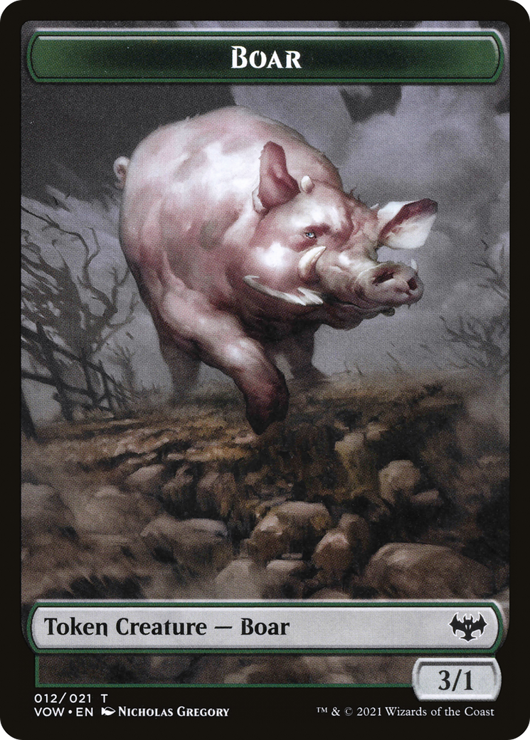 Boar (TVOW-012) [Innistrad: Crimson Vow Tokens] Foil