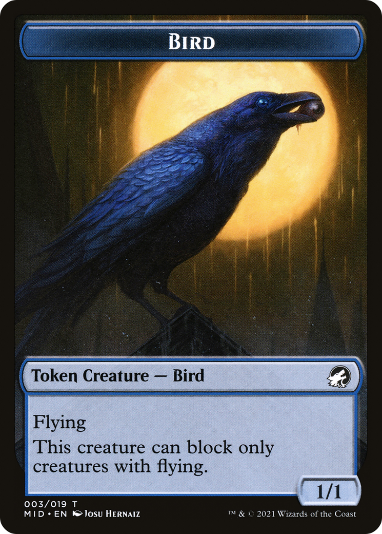 Bird (TMID-003) [Innistrad: Midnight Hunt Tokens] Foil