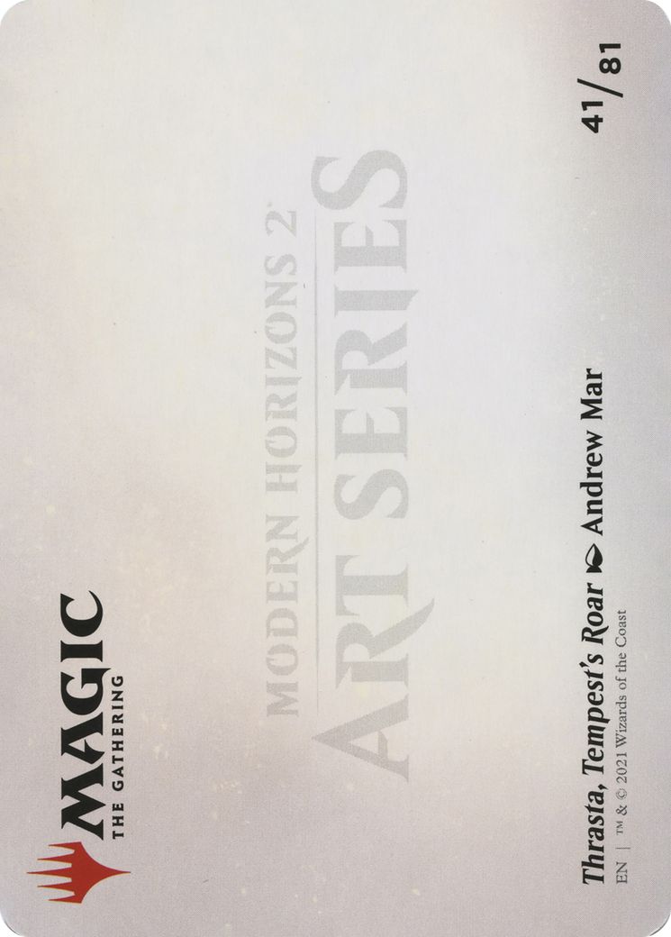 Thrasta, Tempest's Roar // Thrasta, Tempest's Roar (AMH2-041) (Borderless) [Modern Horizons 2 Art Series] Foil