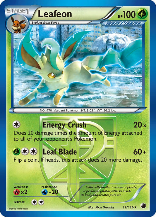 Leafeon (11/116) (Exclusif au deck à thème) [Noir & Blanc : Glaciation Plasma]