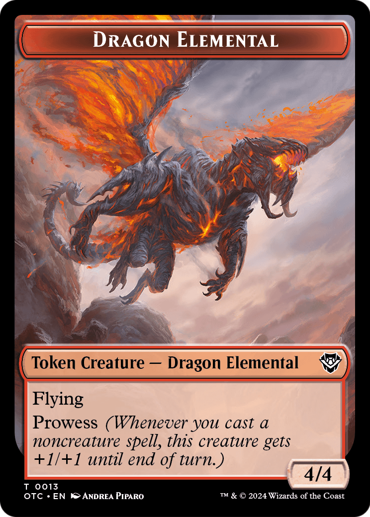 Dragon Elemental (TOTC-013) [Outlaws of Thunder Junction Commander Tokens] Foil