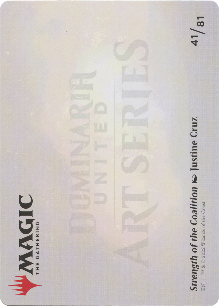 Strength of the Coalition // Strength of the Coalition (ADMU-041) (Borderless) [Dominaria United Art Series]