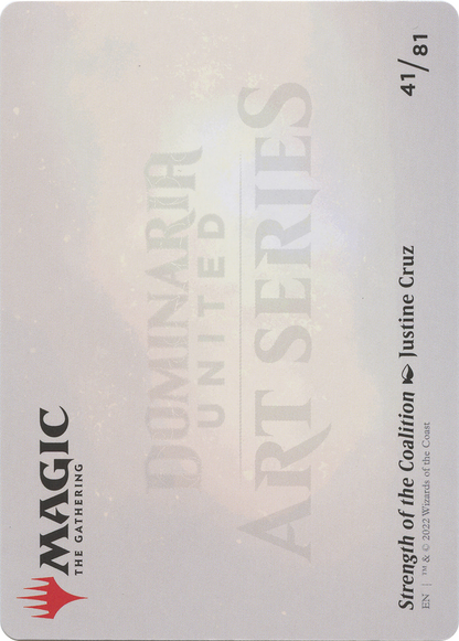Strength of the Coalition // Strength of the Coalition (ADMU-041) (Borderless) [Dominaria United Art Series]