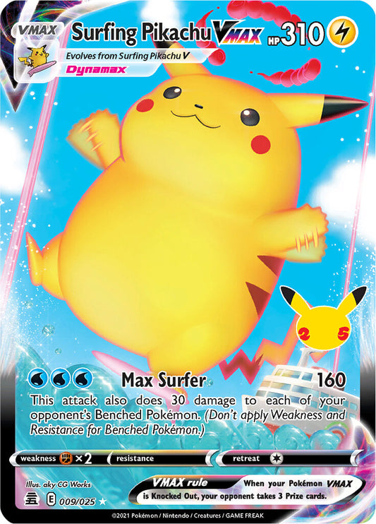 Pikachu Surfeur VMAX (009/025) [Célébrations : 25 ans]