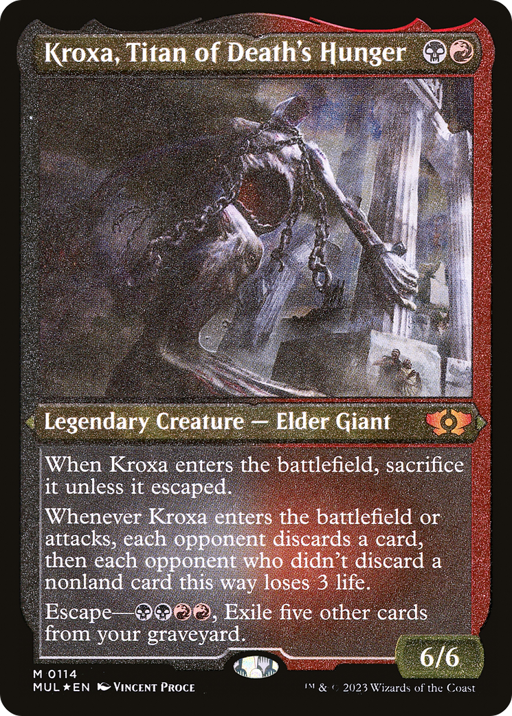 Kroxa, Titan of Death's Hunger (Foil Etched) (MUL-114) [Multiverse Legends] Etched Foil