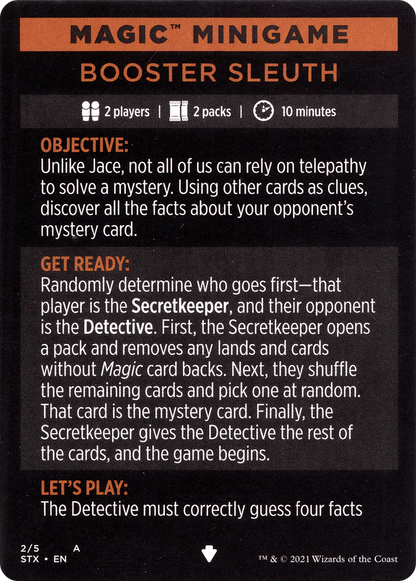 Booster Sleuth // Booster Sleuth (cont'd) (MSTX-002) [Strixhaven: School of Mages Minigames] Foil