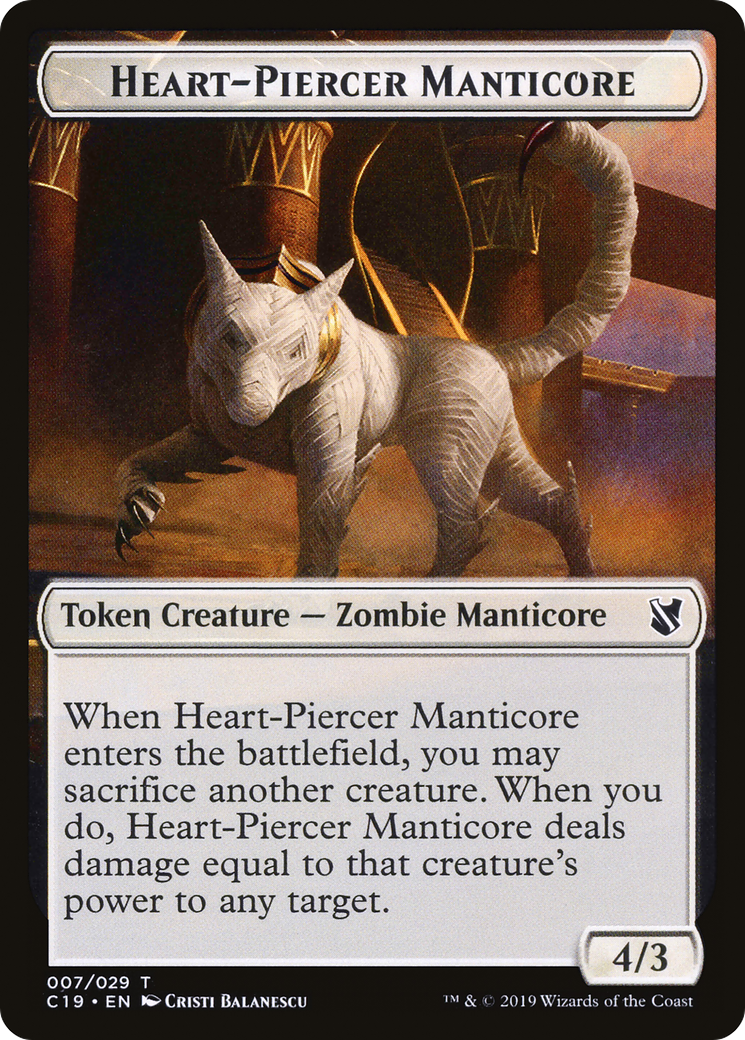 Heart-Piercer Manticore (TC19-007) [Commander 2019 Tokens]