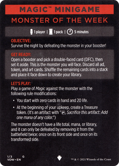 Monster of the Week // Monster of the Week (cont'd) (MVOW-001) [Innistrad: Crimson Vow Minigames]