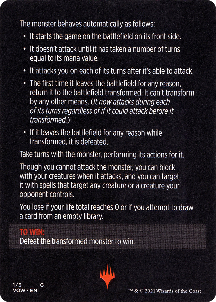 Monster of the Week // Monster of the Week (cont'd) (MVOW-001) [Innistrad: Crimson Vow Minigames] Foil