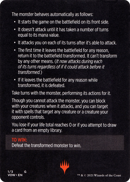 Monster of the Week // Monster of the Week (cont'd) (MVOW-001) [Innistrad: Crimson Vow Minigames] Foil