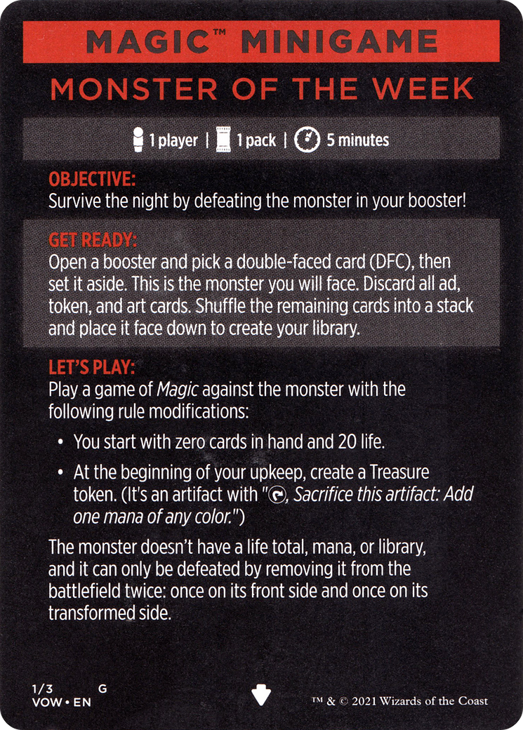 Monster of the Week // Monster of the Week (cont'd) (MVOW-001) [Innistrad: Crimson Vow Minigames] Foil